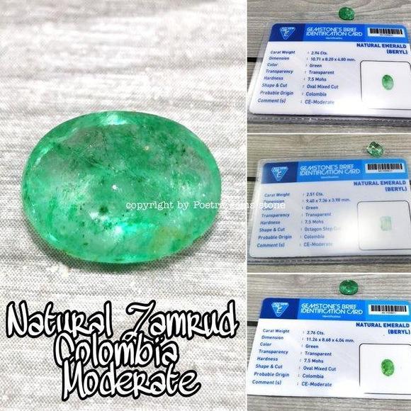 Batu Zamrud Colombia Natural Berly Ce Moderate