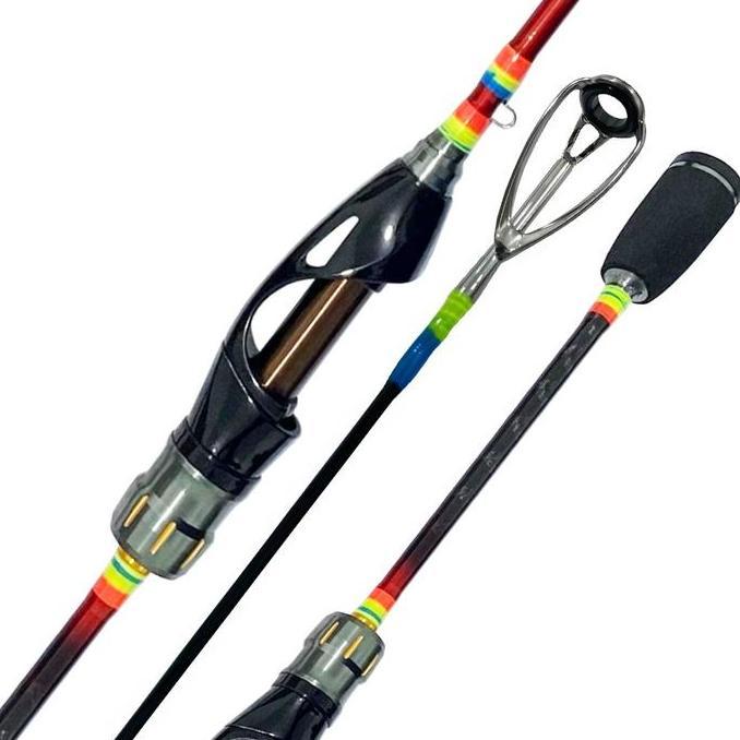 Sakanatsuri- Pusat Alat Pancing - Joran Spinning Lure Action Light Tongkat Pancing Red Rainbow Gen 2