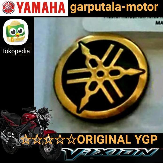 TUNING FORK MARK 1PA-F836B-10 YAMAHA VIXION 1PA3 EMBLEM GARPUTALA GOLD ORIGINAL YAMAHA S ASLI SIAP K