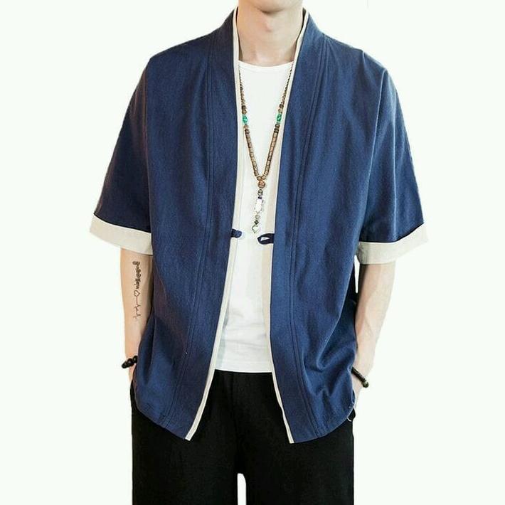 Premium  Outer Kimono Kardigan Kemeja Koko Baju Muslim Pakaian Pria Atasan