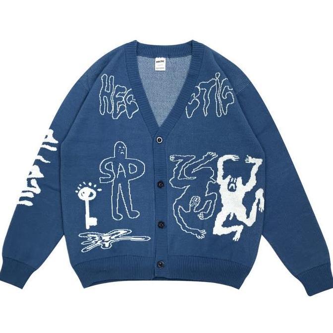 Langsungaja- Hectic - Cardigan Blue - Knitwear - Corsvia