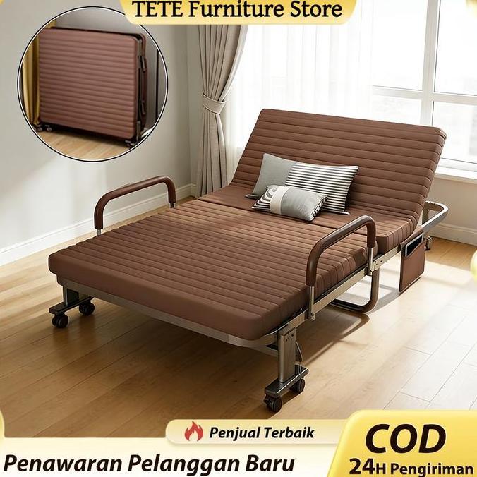TETE Ranjang Lipat Tempat Tidur Lansia Tempat Tidur Orang Tua  Portable Multifungsi untuk Kamar Kant