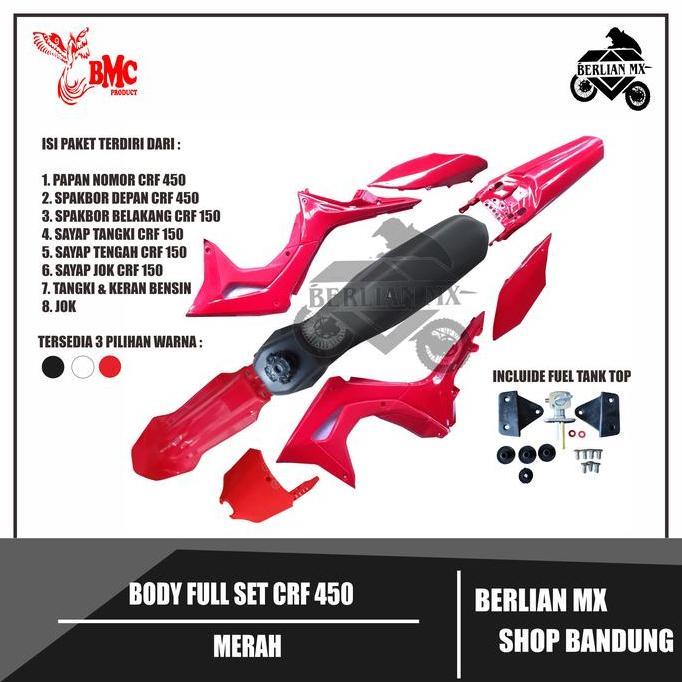 BODY FULL SET CRF 450 MODEL TANGKI CARBURATOR BMC PRODUCT ORIGINAL DAN TERPERCAYA
