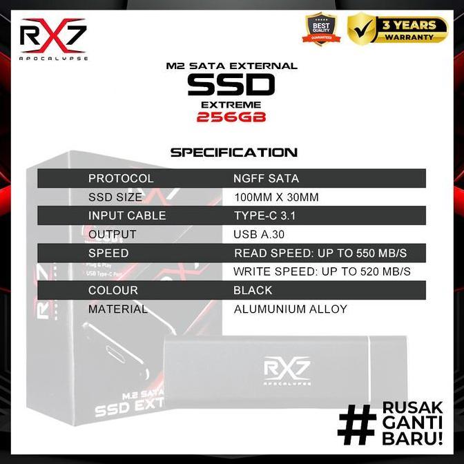 Hozon- Ssd M2 Sata External 256Gb Rx7 / Enclosure M2 Sata + M2 Sata 256Gb Rx7