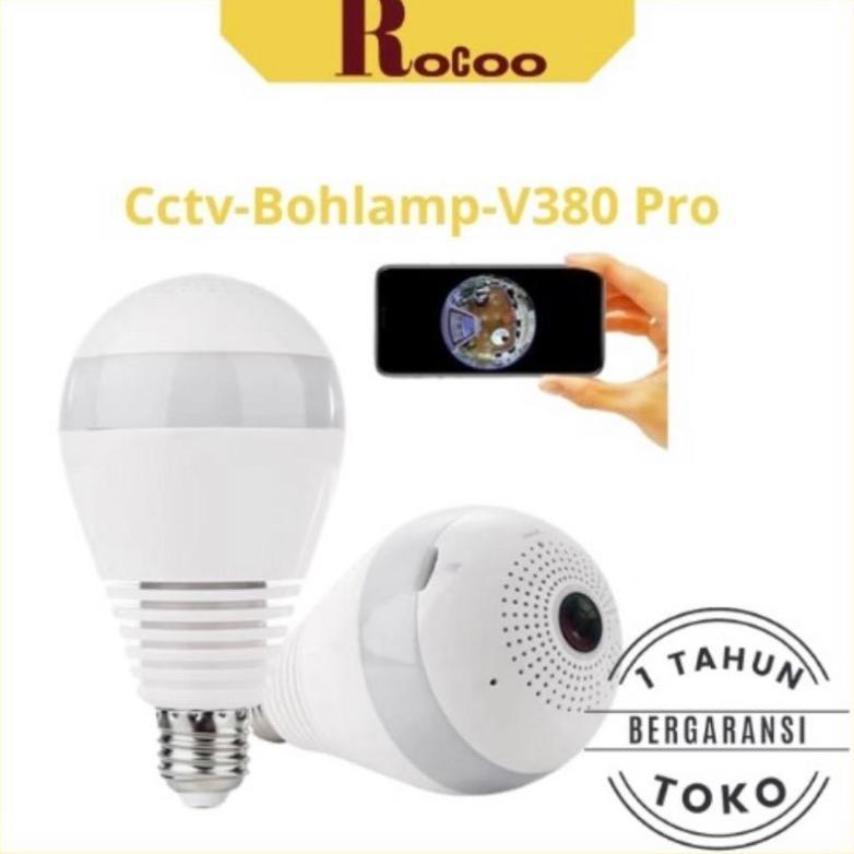 CamKeamanan- Kamera Cctv IP Camera V380 BOHLAM LAMPU    360 View Wifi Wireless/CCTV Bola Lampu CCTV 