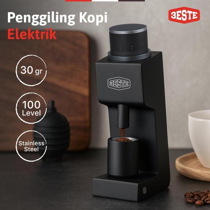 NEW Alat Penggiling Kopi Elektrik Coffee Grinder 30g 100W 160RPM Hitam 005 Trieste
