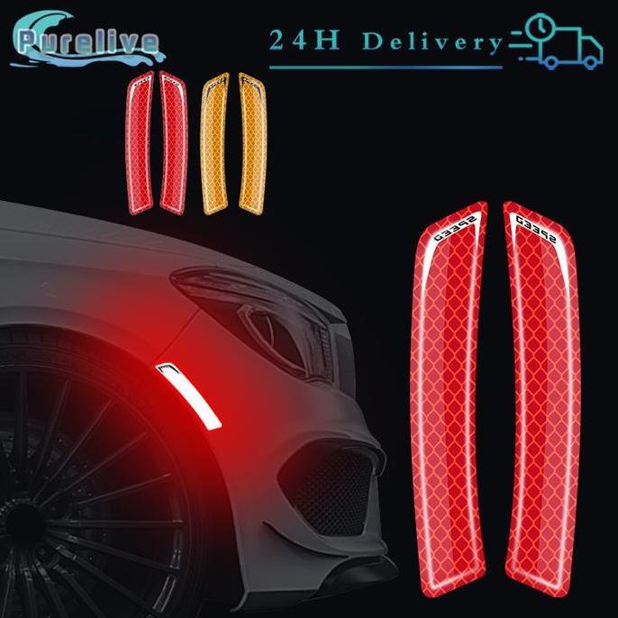 Kualitasbaik- Side Marker Emblem 2Pcs Car Reflective Sticker Side Marker Tempel Mata