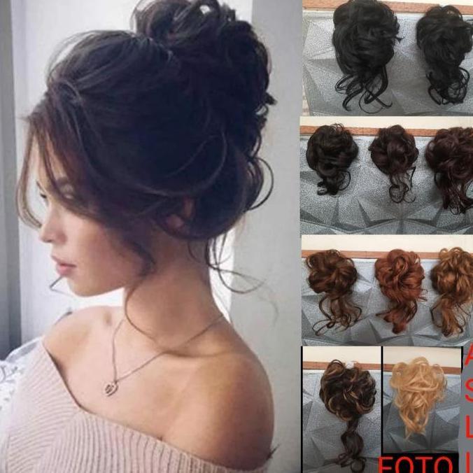 Wig SANGGUL Hair Sintetis KARET Rambut Palsu Penambah Volume Rambut