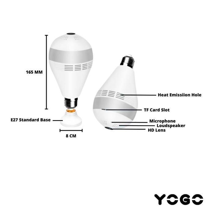 CCTV BOHLAM LAMPU IP CAMERA WIFI WIRELESS MURAH CCTV IP PANORAMIC V380