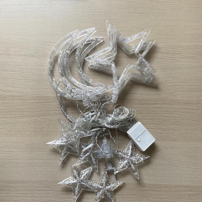 TERMURAH - LAMPU TIRAI LED/LAMPU TUMBLER BULAN BINTANG STRING 3 METER