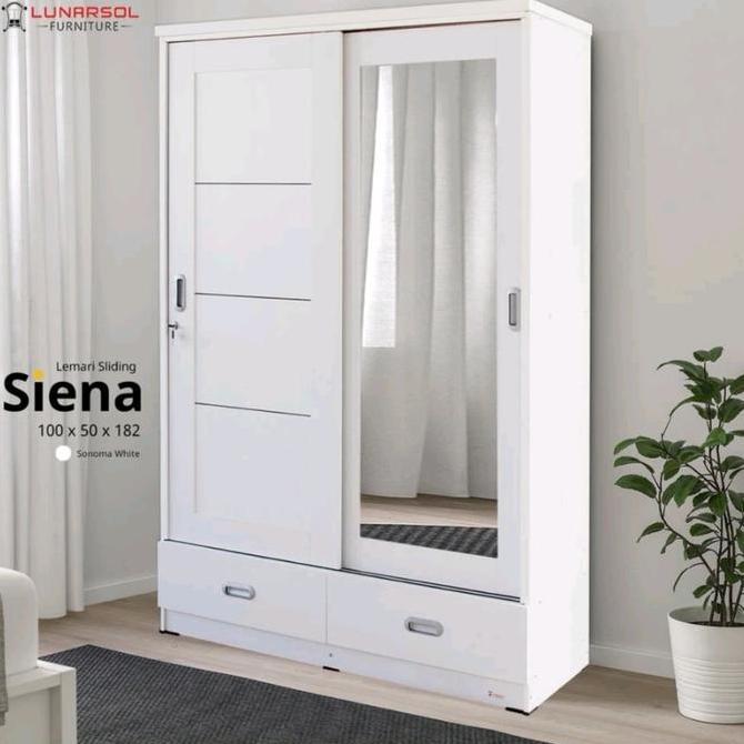 Lemari baju sliding 120 lemari baju putih pintu geser laci