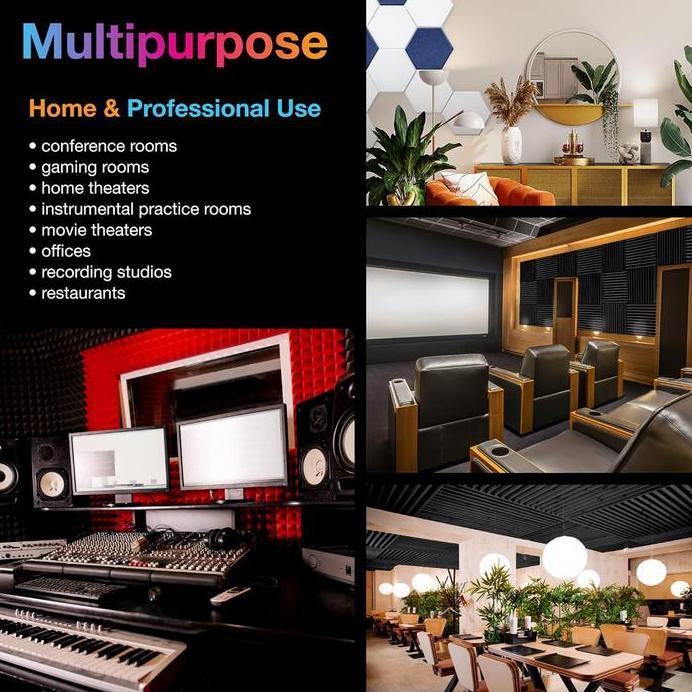 Ready Busa Peredam Suara Ruangan Kamar Dinding Studio Soundproof Foam 12Pcs