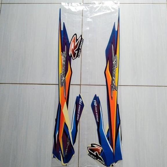 Striping stiker motor suzuki Smash 110r 2003 Biru