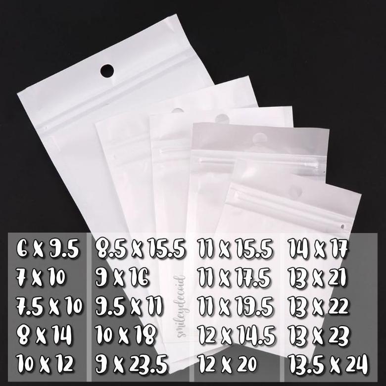 Big Sale Plastik Klip Ziplock Putih Susu Transparan Sticker Storage Bag Aksesoris Banyak Ukuran 6X10