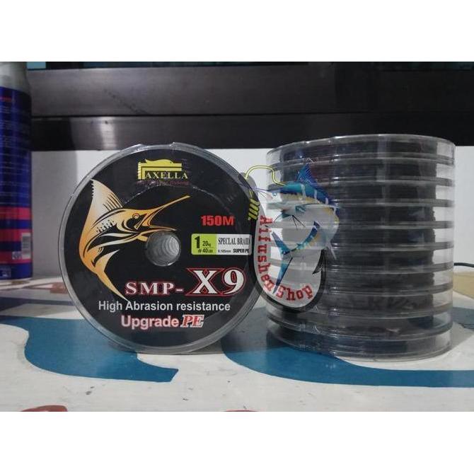 PE AXELLA SMP X9 150 METER ABU-ABU UKURAN PE 1.5 - PE 6