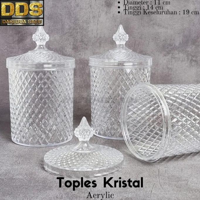 Toples Kristal Akrilik Kue Kering Kacang Permen 1000 ML
