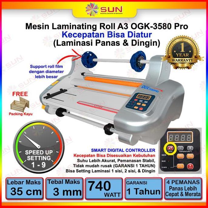 Mesin Laminasi Laminating Roll A3 - Hot Roll Laminator