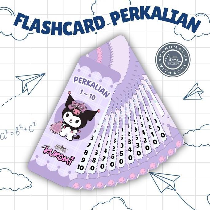 FLASHCARD PERKALIAN MOTIF SANRIO, FLASHCARD PERKALIAN  KUROMI, KARTU PERKALIAN MY MELODY KARTU PERKA