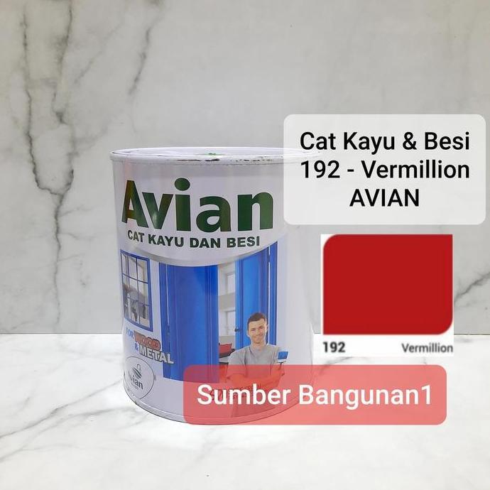 Cat kayu Besi 192 Vermillion AVIAN 1kg merah bendera cat minyak