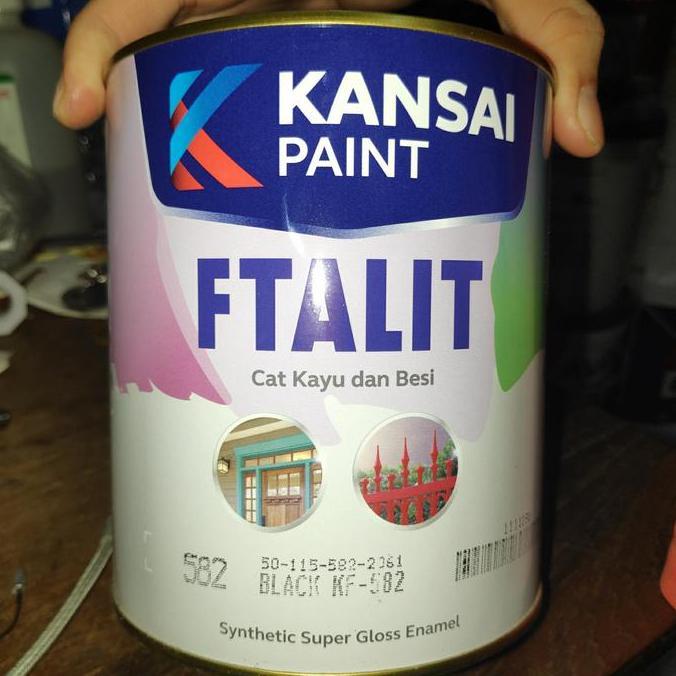 Kansai Ftalit cat kayu besi 1kg hitam putih dll