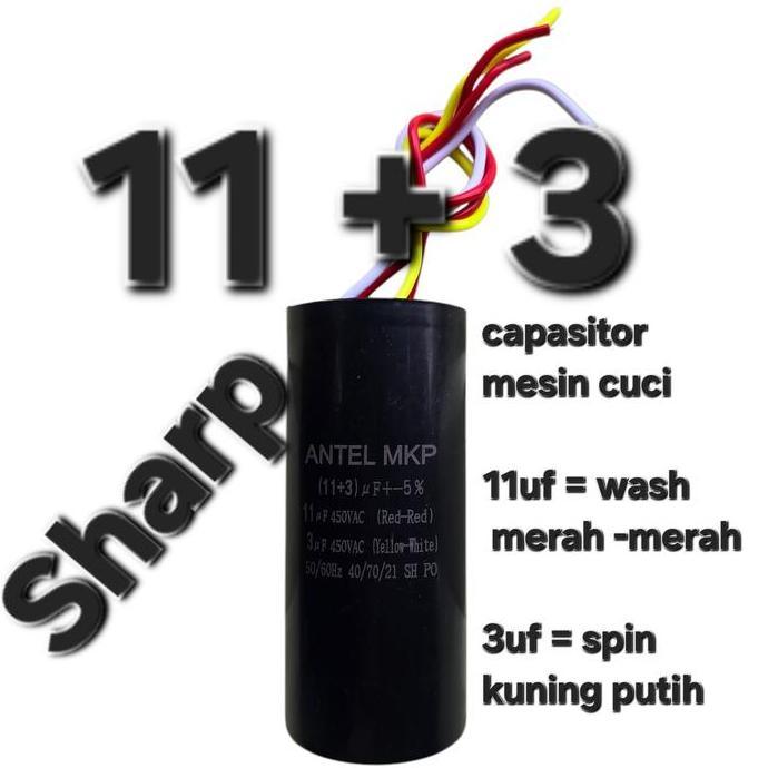 ( 11+3 ) KAPASITOR 11UF + 3UF 11+3 UF MIKRO MICRO CAPASITOR MKP ANTEL 5% 450VAC 400V 450V AC 50/60HZ