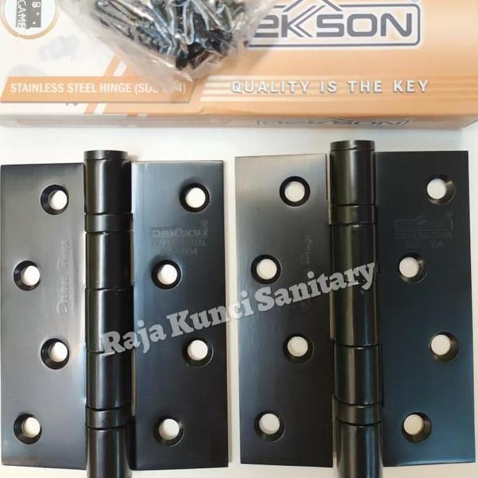 Engsel Dekson Hitam 4"X3"x3mmx2bb Deluxe SUS 304/Engsel Pintu Dekson