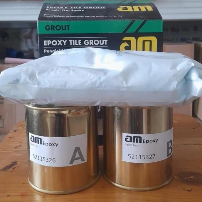 Am 55 WHITE Epoxy Tile Grout Pengisi Nat Keramik 1kg Set
