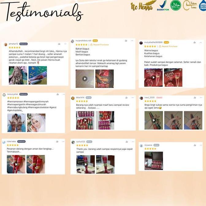 Neha Instan Henna Cone (1 Box isi 12pcs) Warna Maroon