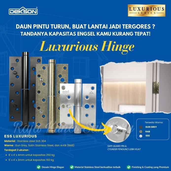 Engsel Pintu/ Dekson/ Engsel Pintu Berat/ Pintu Kayu/ ENGSEL ESS LUXURIOUS/ 5"/ 8"/ 5 Inch/ 8 Inch