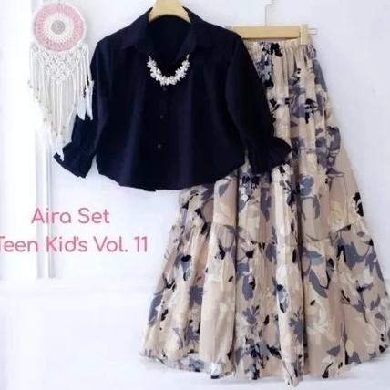 Limited Aira Set Crinkle Kombinasi Rayon Kids (7Thn-15Thn) // Setelan Anak // One Set Anak Remaja //