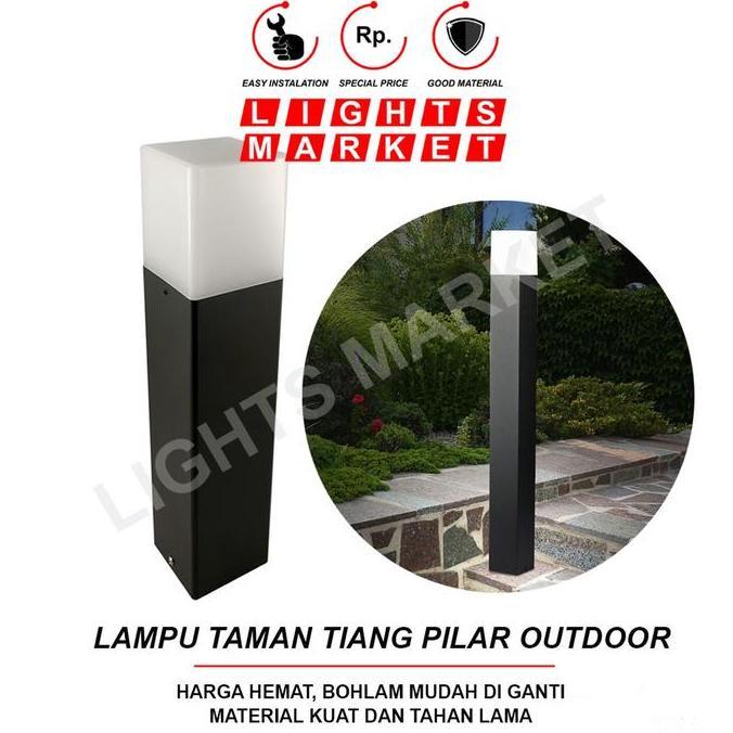 Lampu Taman Outdoor Tiang Pilar Pagar Minimalis E27