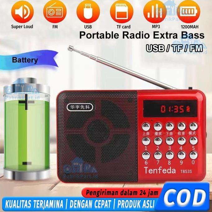 BLOCHEA Radio Bluetooth Murottal Digital JOC Speaker Al-Qur'an FM/SD/USB/MP3 Player, Radio Qur'an Po