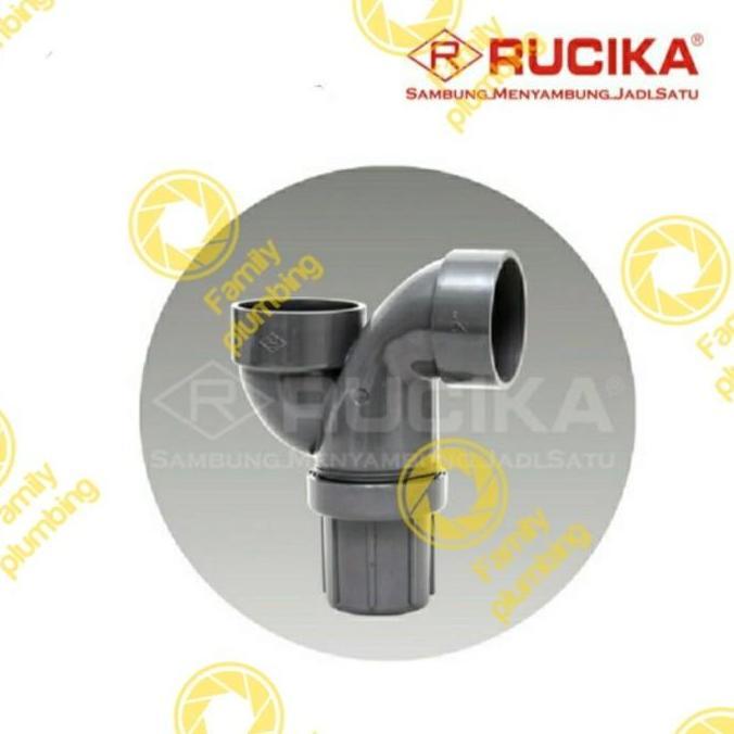 V TRAP P-TRAP APUR PVC 75mm 3" INCH RUCIKA D TIPIS JIS BUANGAN