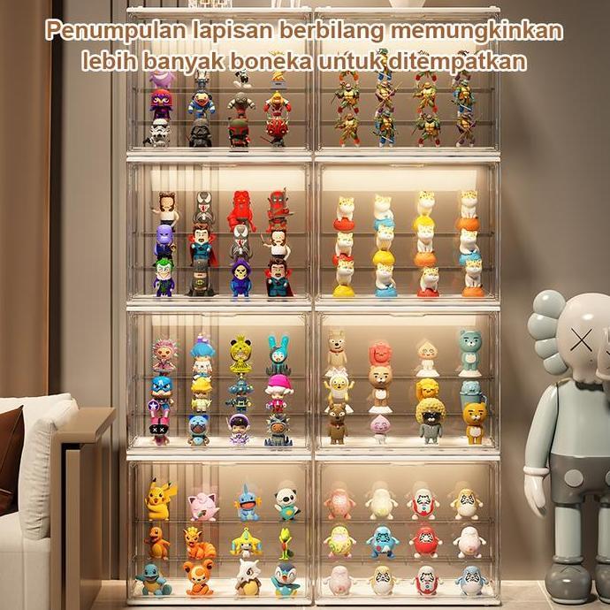 [COD] Kotak Display Penyimpanan Bening Kualitas Tinggi Figure Aksi Akrilik Bening Berdiri Kotak Disp