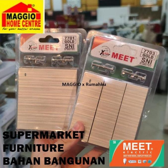 SAKLAR LAMPU RUMAH & STOPKONTAK I SAKELAR MODEL GOLD - MEET