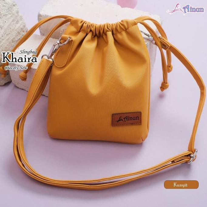 STYLE FASHION Vast Galeri - KHAIRA SLINGBAG AINUN tas serut selempang wanita bahan halus model terba