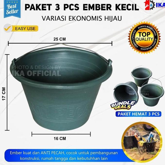 BLOCHEA PAKET 3 PCS EMBER TERMURAH  Ember cor hijau / ember murah / ember cupang / Ember Plastik Hij