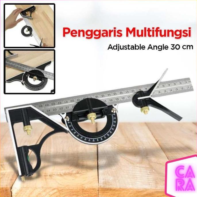 KIMDARY Penggaris Multifungsi Adjustable Angle Ruler Set 30cm - Alat Arsitek Teknik Tukang Bangunan
