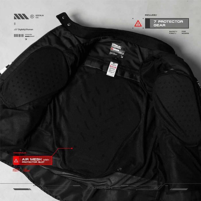 Kremlin Jacket Black Biker Cyberpunk Motor - Metacrush V.2 - Hitam Original Dan Terpercaya