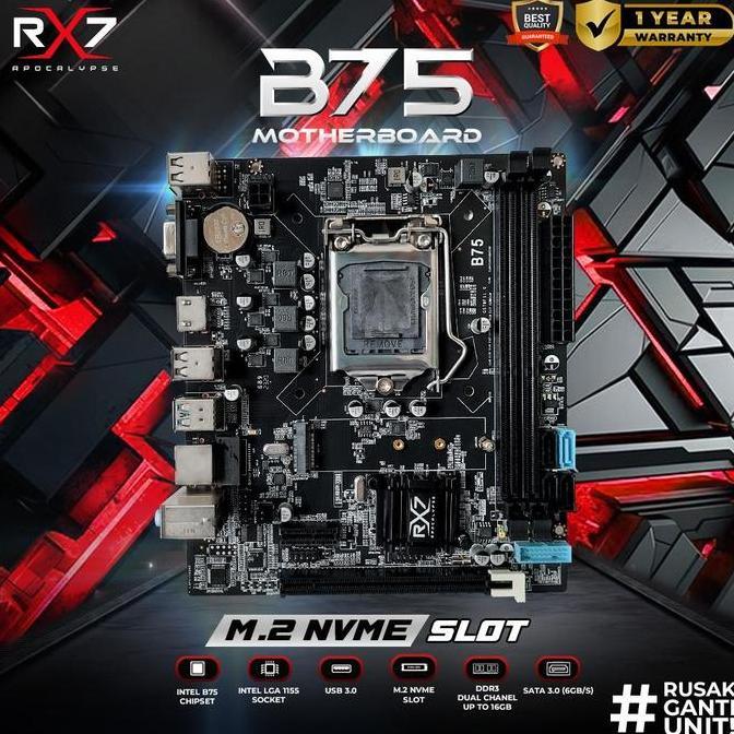 Motherboard Rx7 B75 / H61 Plus Lga 1155 Ddr3 B75 Mainboard Support Nvm Kualitas Terbaik Harga Termur