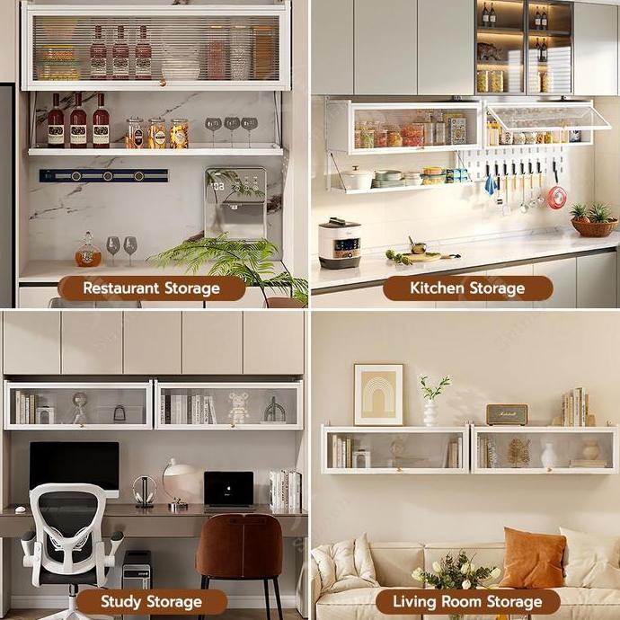 Sqinch Lemari Gantung Dapur Lemari Dinding Dapur Kabinet Dapur Atas Lemari Piring Minimalis Rak Bumb