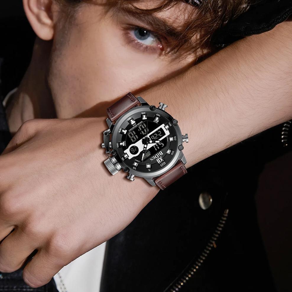 flash sale biden jam tangan pria 0164 anti air sport militer analog digital luminous display