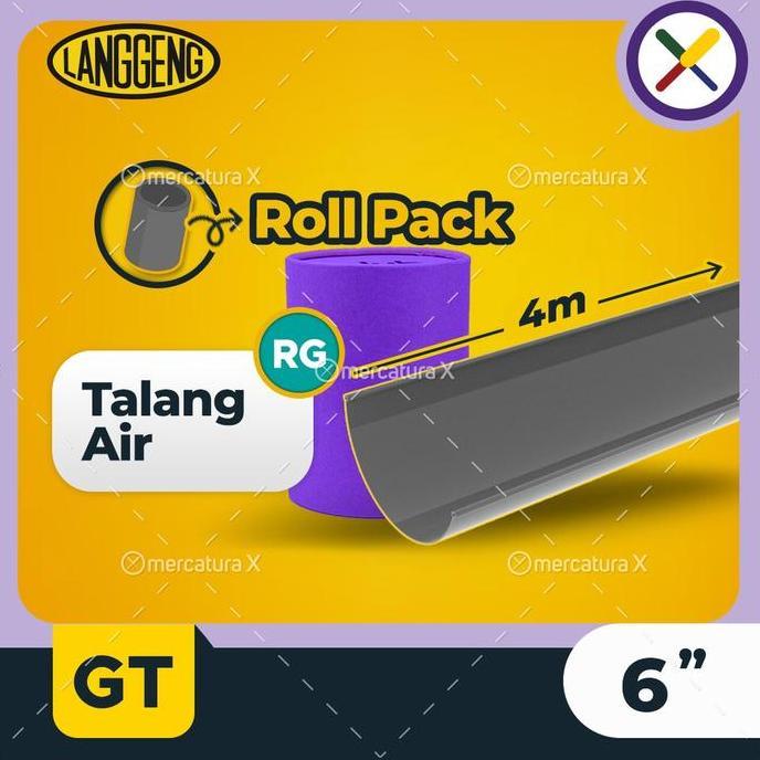 Talang Air PVC RG 6" Talang Pipa Setengah Lingkaran