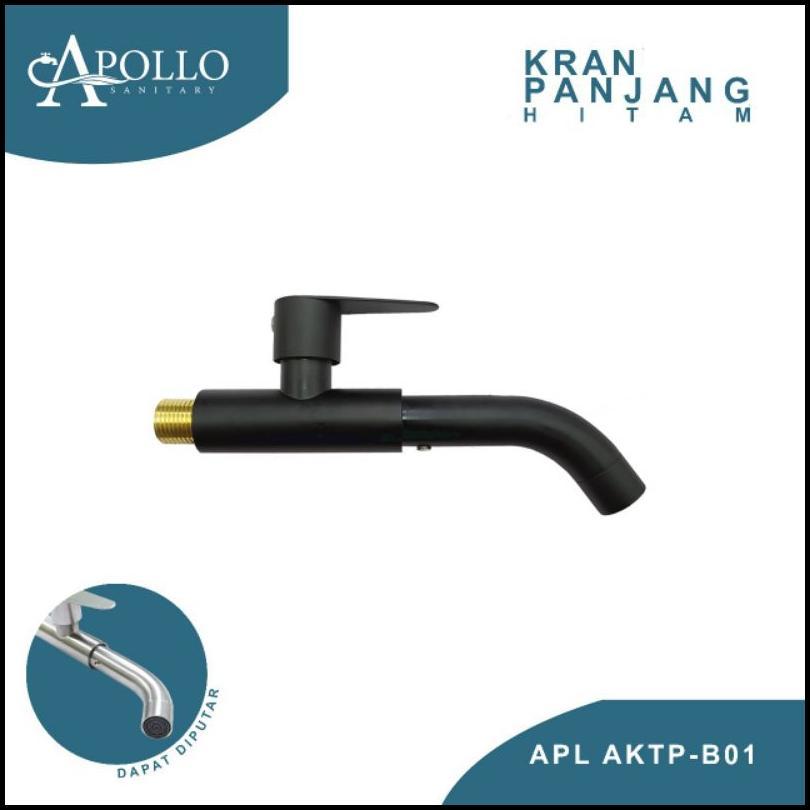 Kran Tembok Stainless Hitam Panjang 20 Cm / Kran Tembok Apollo Hitam / Kran Wudhu / Kran Sink