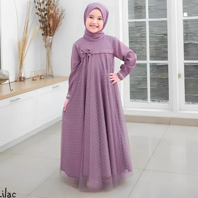 GAMIS ANAK PEREMPUAN TANGGUNG 6-13 Tahun MODEL TERBARU 2026 CRINKLE AIRFLOW MIX TILE DOT Baju Dress 