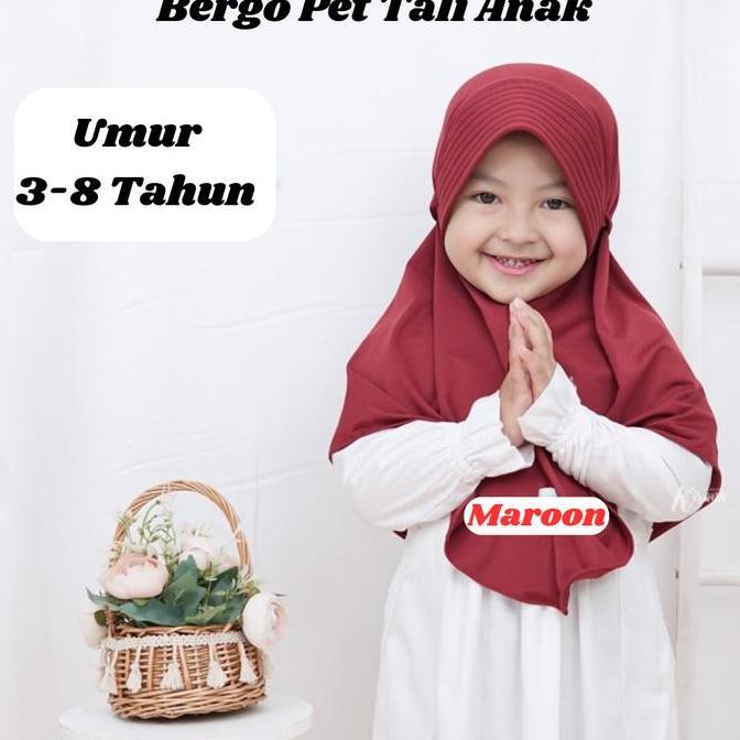Hijab Instan Anak Bergo Jersey Pet Tali/Jilbab Instan Anak Bergo Jersey Pet Tali/Kerudung Bergo Jers