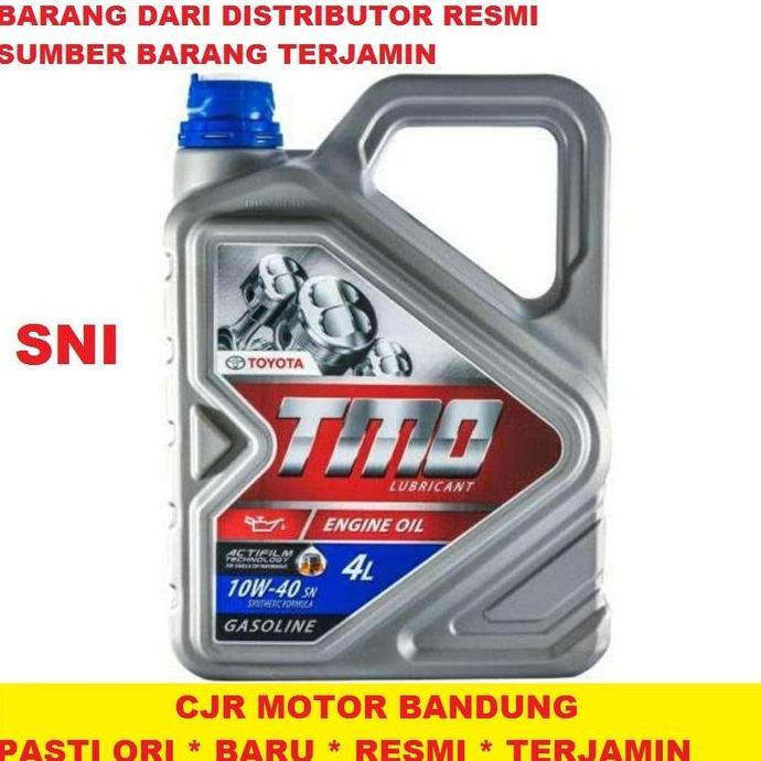 New- Oli Mesin Tmo 10W 40 Galon 4L Oli Mobil Bensin Toyota Jamin Asli Resmi