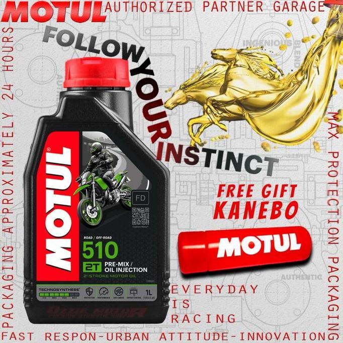 New- Oli Motul 510 2T 1000Ml Fd Samping Asli Import Original France Dupli