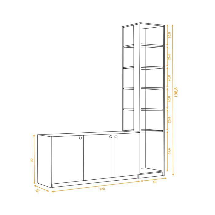 KIRANA Georgia - Meja TV Kayu / Bufet TV / Rak TV / Lemari TV / Rak Buku Pajangan Tinggi Minimalis