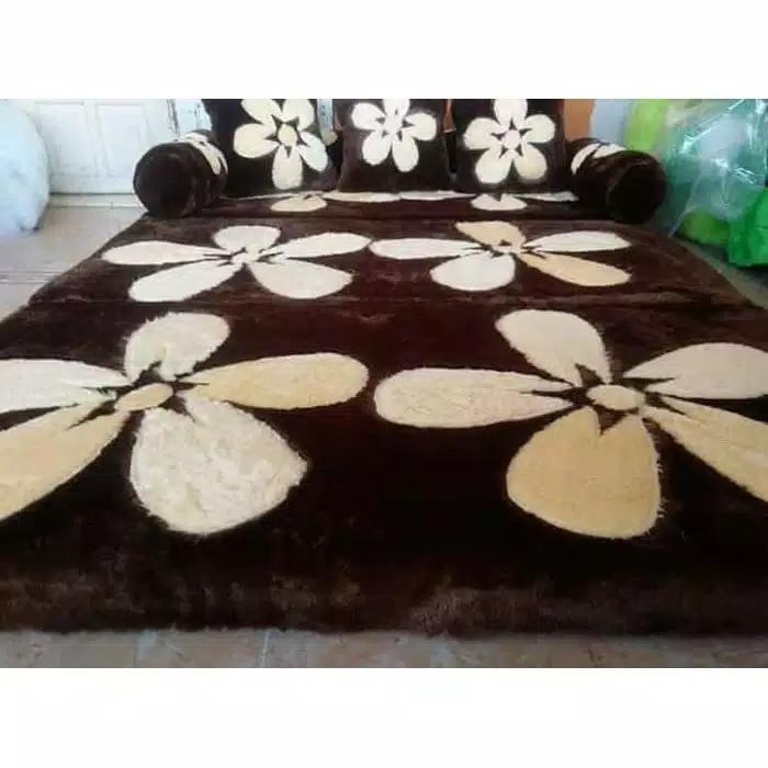 Sofabed - Kasur Lipat Karakter Bunga coklat Tebal 10 cm